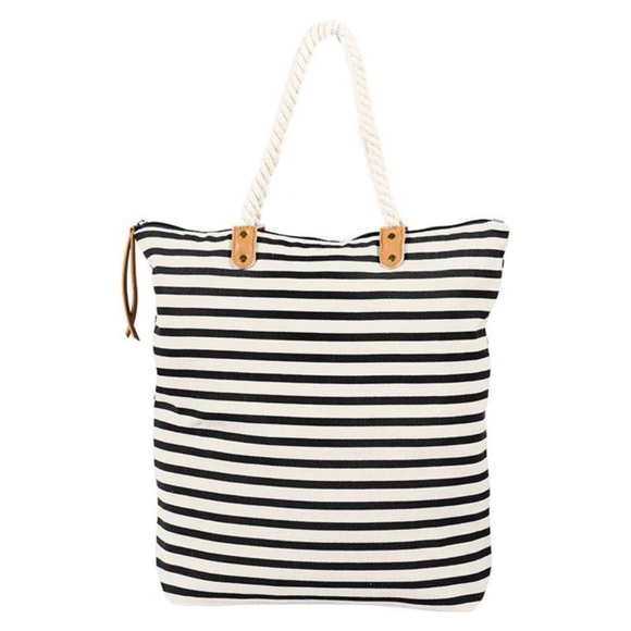 Summer & Rose Handbags - Host Pick! Summer & Rose Striped Canvas Tote